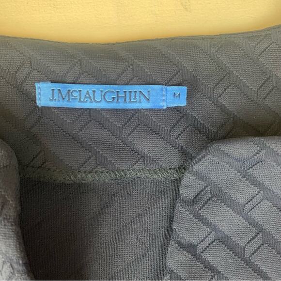 J. McLaughlin size medium Octavia navy blue jacquard dress knee length - Picture 5 of 11